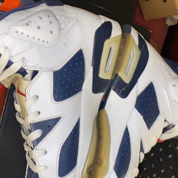 Air Jordan 6retro white/midnight navy blue/red sz9 - Picture 8 of 11